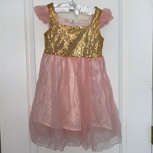 Pink and Gold Sequin Tutu Dress